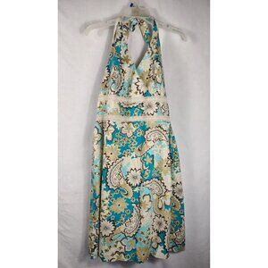 Vintage Retro Dorby Dress 70s Halter Paisley Crochet Pinup Size 12 *READ